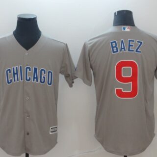 Cubs 9 Javier Baez Gray Cool Base Jersey