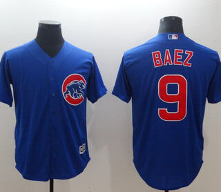 Cubs 9 Javier Baez Royal Throwback Cool Base Jersey