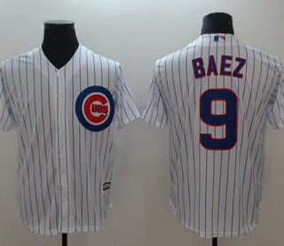 Cubs 9 Javiers Baez White Cool Base Jersey