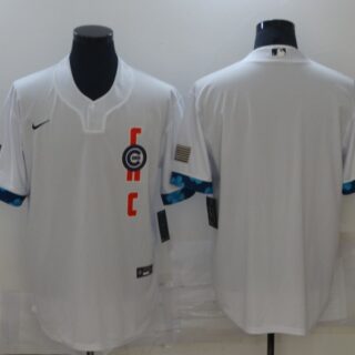 Cubs Blank White Nike 2021 MLB All-Star Cool Base Jersey