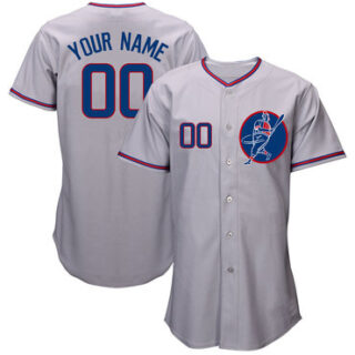 Cubs Gray Men's Customized New Design Jersey