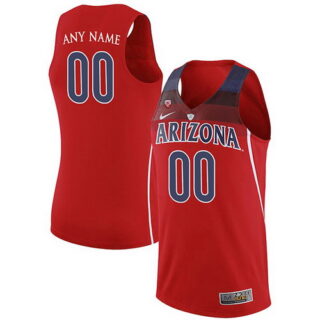 Custom Arizona Wildcats Men's Jersey Authentic Red Stitched NCAA College Basketball