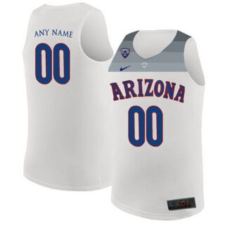 Custom Arizona Wildcats Men's Jersey Authentic White Stitched NCAA College Basketball
