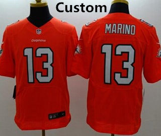 Custom Dolphins Orange elite jersey
