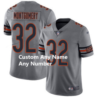 Custom Men's Bears Silver Stitched Football Limited Inverted Legend Jersey