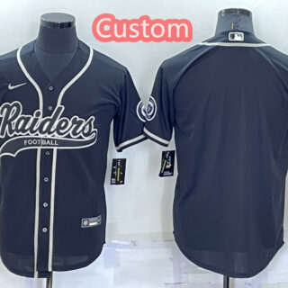 Custom Men's Las Vegas Raiders Black Cool Base Stitched Baseball Jersey