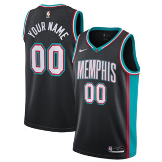 Custom Men's Memphis Grizzlies Black Hardwood Classics Soul Swingman Throwback Jersey