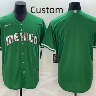 Custom Men's Mexico Baseball 2023 Green World Baseball Classic Stitched Jersey
