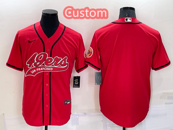 Custom Men's San Francisco 49ers Red Cool Base Stitched Baseball Jersey