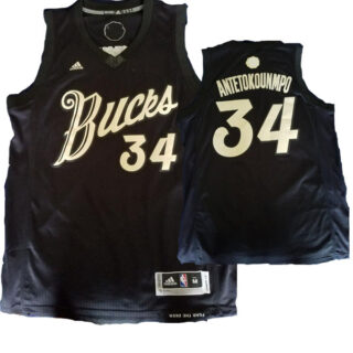 Men's Milwaukee Bucks #34 Giannis Antetokounmpo Black 2016 Christmas Day NBA Swingman Jersey