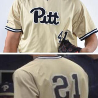Custom PITT Pittsburgh Panthers Cream Baseball Jerseys