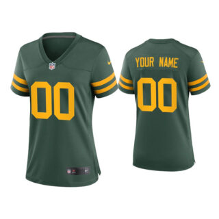 Custom Women Packers Alternate Game Green Jersey