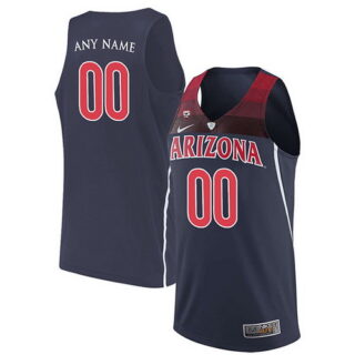 Customized Arizona Wildcats Men's Jersey Authentic Navy Blue Stitched NCAA College Basketball