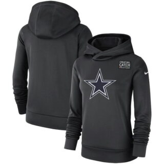 Dallas Cowboys Anthracite Women's Nike Crucial Catch Performance Hoodie