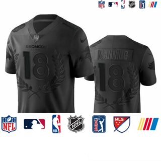 Denver Broncos #18 Peyton Manning Men's Nike Black NFL MVP Limited Edition Jersey