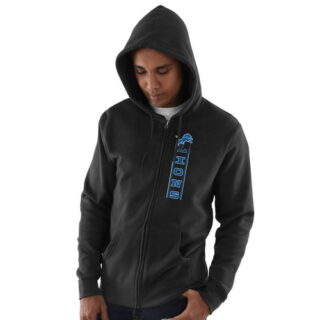 Detroit Lions Hook And Ladder Full Zip Hoodie Black