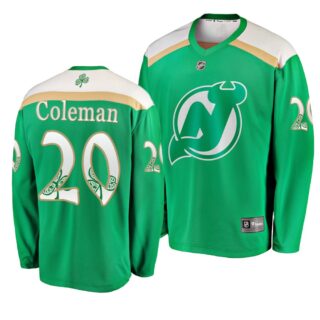 Devils 20 Blake Coleman Green 2019 St. Patrick's Day Adidas Jersey