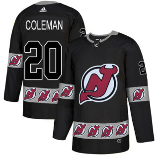 Devils #20 Blake Coleman Black Authentic Team Logo Fashion Stitched Hockey Jersey
