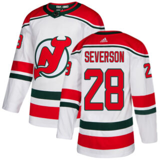 Devils #28 Damon Severson White Alternate Authentic Stitched Hockey Jersey