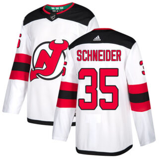 Devils #35 Cory Schneider White Road Authentic Stitched Hockey Jersey