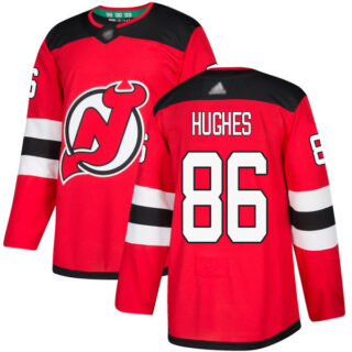Devils #86 Jack Hughes Red Home Authentic Stitched Youth Hockey Jersey