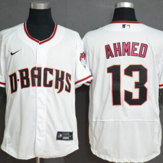 Diamondbacks 13 Nick Ahmed White Nike Flexbase Jersey