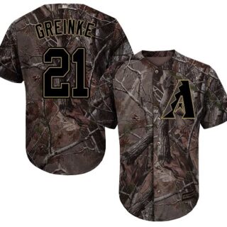 Diamondbacks #21 Zack Greinke Camo Realtree Collection Cool Base Stitched Youth Baseball Jersey