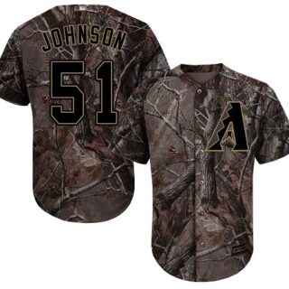 Diamondbacks #51 Randy Johnson Camo Realtree Collection Cool Base Stitched Youth Baseball Jersey
