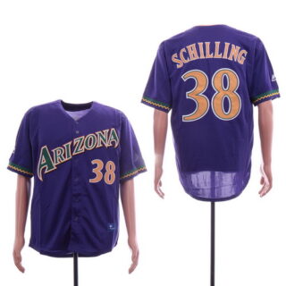 Diamondbacks 38 Curt Schilling Purple Throwback Jersey