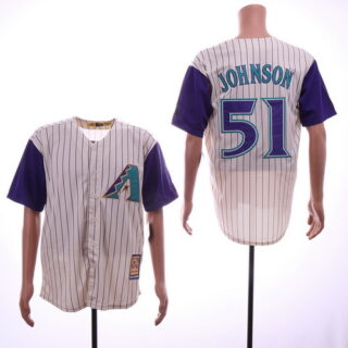 Diamondbacks 51 Randy Johnson Cream Cooperstown Collection Cool Base Jersey