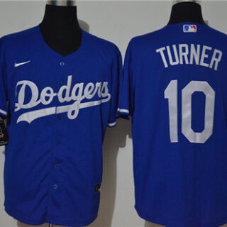 Dodgers 10 Justin Turner Royal 2020 Nike Cool Base Jersey