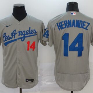 Dodgers 14 Enrique Hernandez Gray 2020 Nike Flexbase Jersey