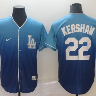 Dodgers 22 Clayton Kershaw Blue Drift Fashion Jersey