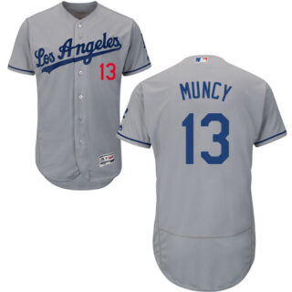 Dodgers #13 Max Muncy Grey Flexbase Authentic Collection Stitched Baseball Jersey