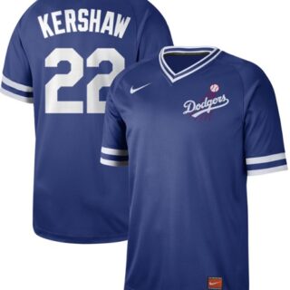 Dodgers #22 Clayton Kershaw Royal Authentic Cooperstown Collection Stitched Baseball Jersey