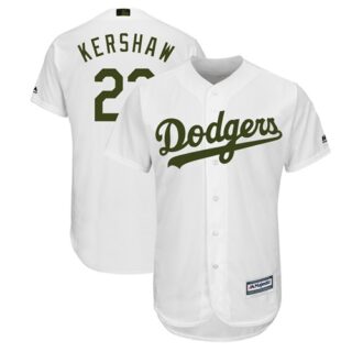 Dodgers #22 Clayton Kershaw White New Cool Base 2018 Memorial Day Stitched Baseball Jersey