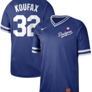 Dodgers #32 Sandy Koufax Royal Authentic Cooperstown Collection Stitched Baseball Jersey