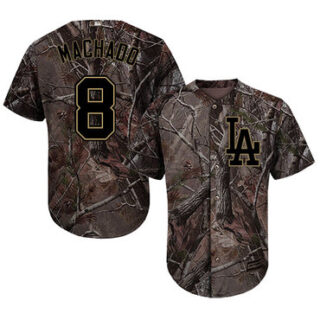 Dodgers #8 Manny Machado Camo Realtree Collection Cool Base Stitched Baseball Jersey