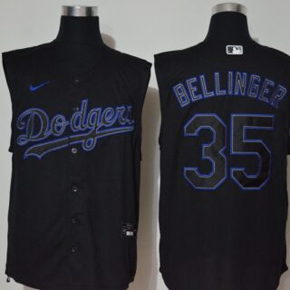 Dodgers 35 Cody Bellinger Black Nike Cool Base Sleeveless Jersey