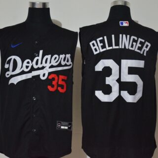 Dodgers 35 Cody Bellinger Black Nike Cool Base Sleeveless Jersey