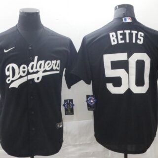 Dodgers 50 Mookie Betts Black 2020 Nike Cool Base Jersey