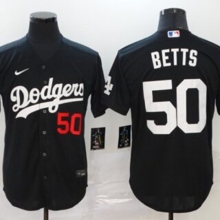 Dodgers 50 Mookie Betts Black 2020 Nike Flexbase Jersey