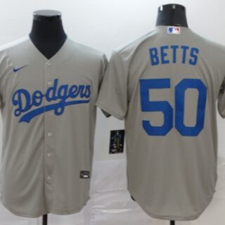 Dodgers 50 Mookie Betts Royal Gray 2020 Nike Cool Base Jersey