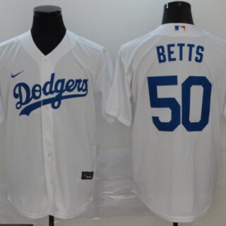 Dodgers 50 Mookie Betts White 2020 Nike Cool Base Jersey