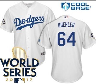 Dodgers 64 Beuhler White Cool Base Jersey