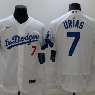 Dodgers 7 Julio Urias White 2021 City Connect Flexbase Jersey