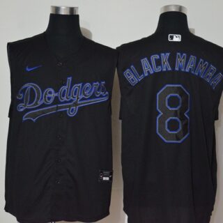 Dodgers 8 Black Mamba Black Nike Cool Base Sleeveless Jersey