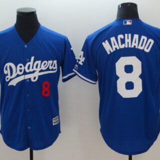 Dodgers 8 Manny Machado Royal Cool Base Jersey