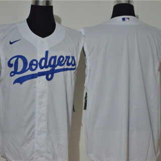 Dodgers Blank White Nike Cool Base Sleeveless Jersey