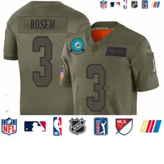 Dolphins #3 Josh Rosen Camo Men's Stitched Football Limited 2019 Salute To Service Jersey
